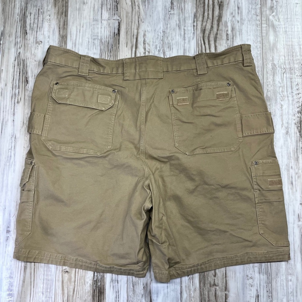 Duluth Trading Co Mens Flex Fire Hose Cargo Shorts Tan‎ 48 Canvas Workwear - Picture 5 of 10